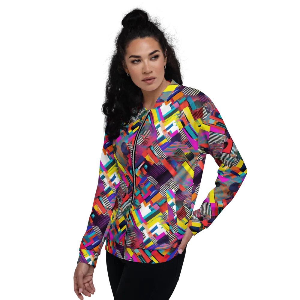 Chromatic Collision on Bomber Jacket — Left