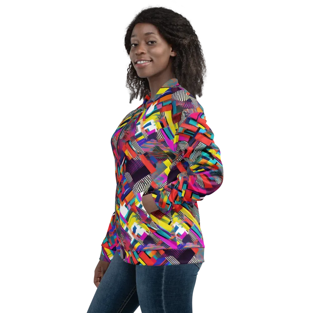 Chromatic Collision on Bomber Jacket — Left