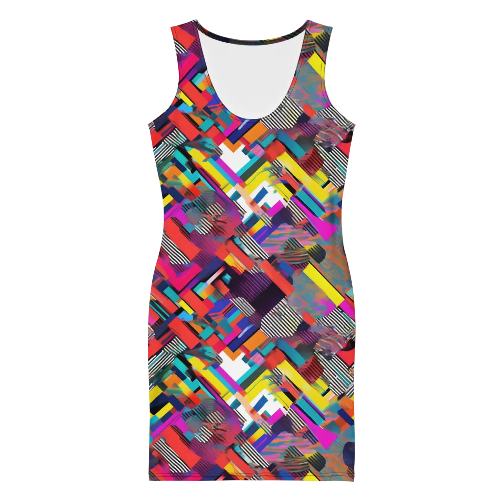 Chromatic Collision on Bodycon Dress — Front