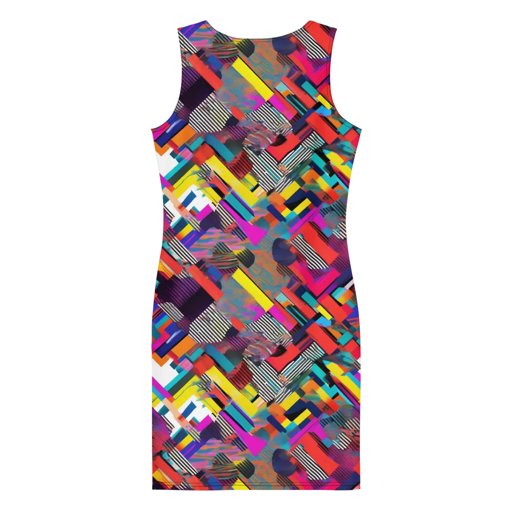 Chromatic Collision on Bodycon Dress — Back