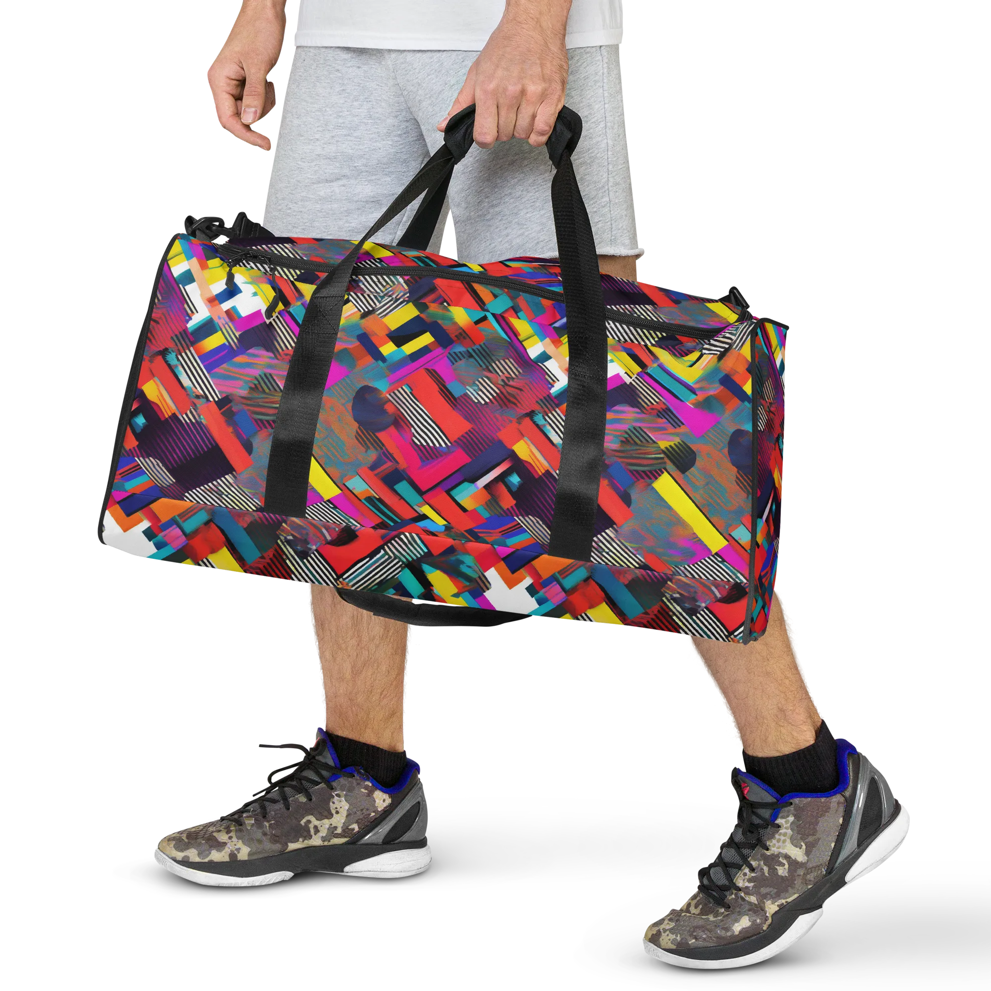 Chromatic Collision on Duffle Bag — Front