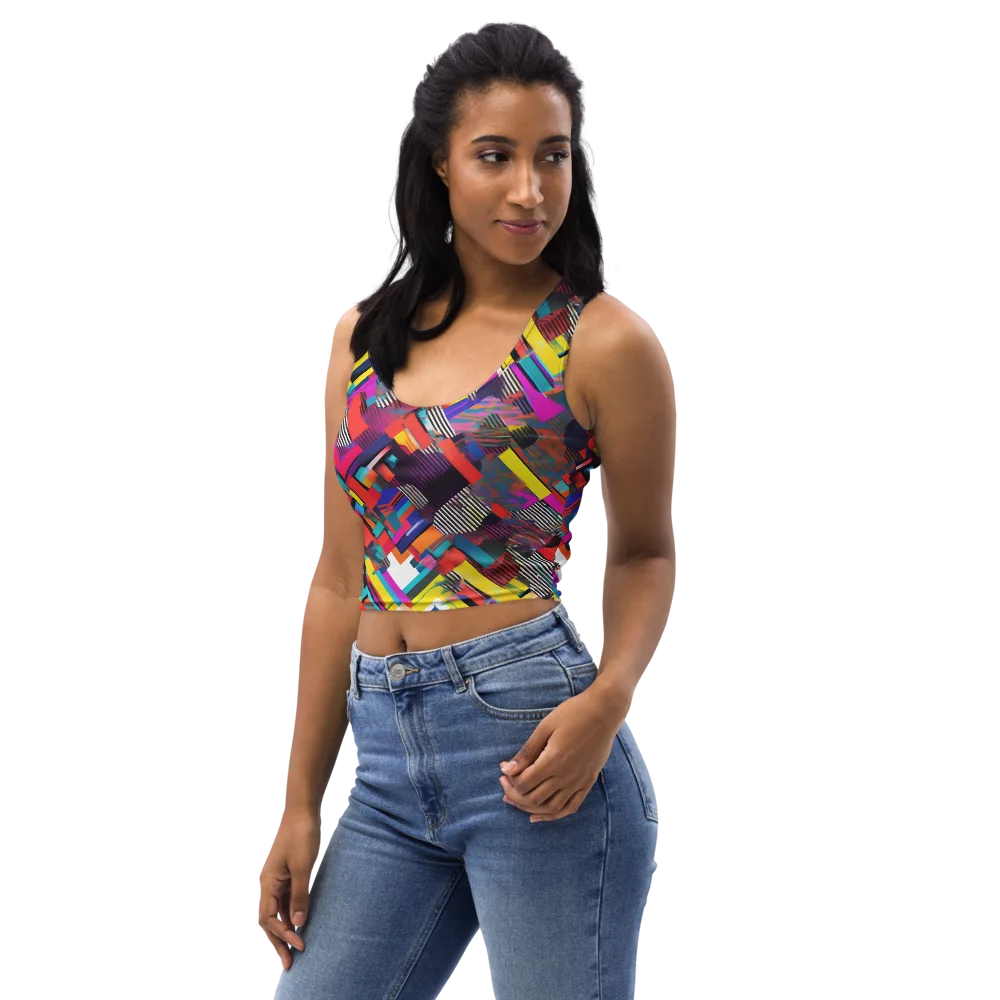 Chromatic Collision on Crop Top — Left Front