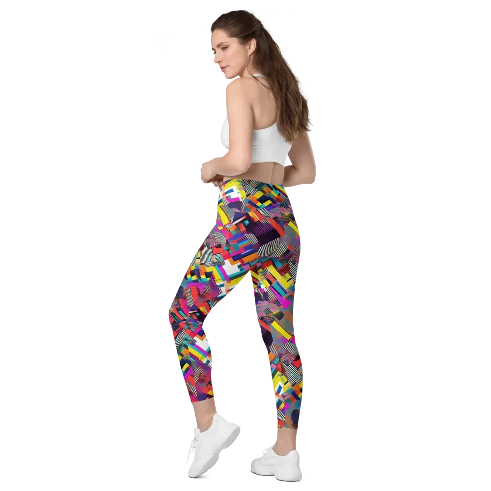 Chromatic Collision on Leggings with Pockets — Left Back