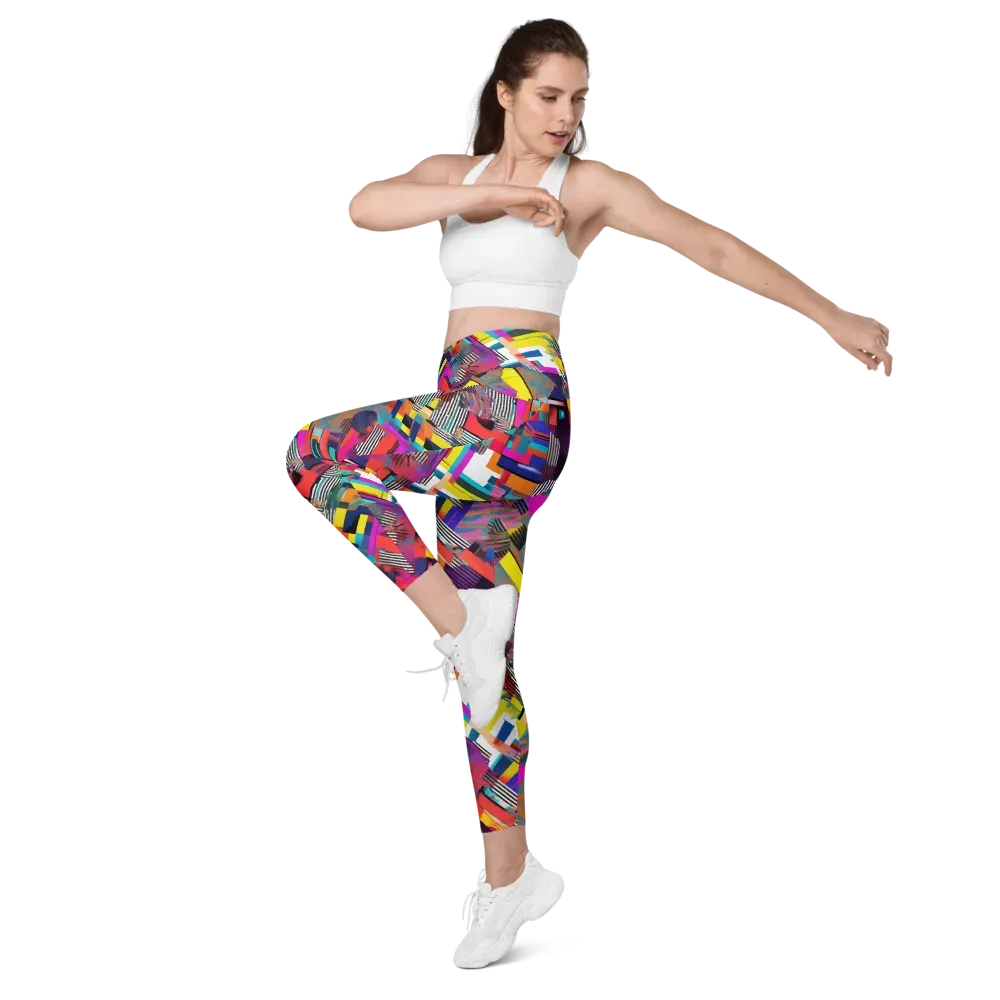 Chromatic Collision on Leggings with Pockets — Left Front