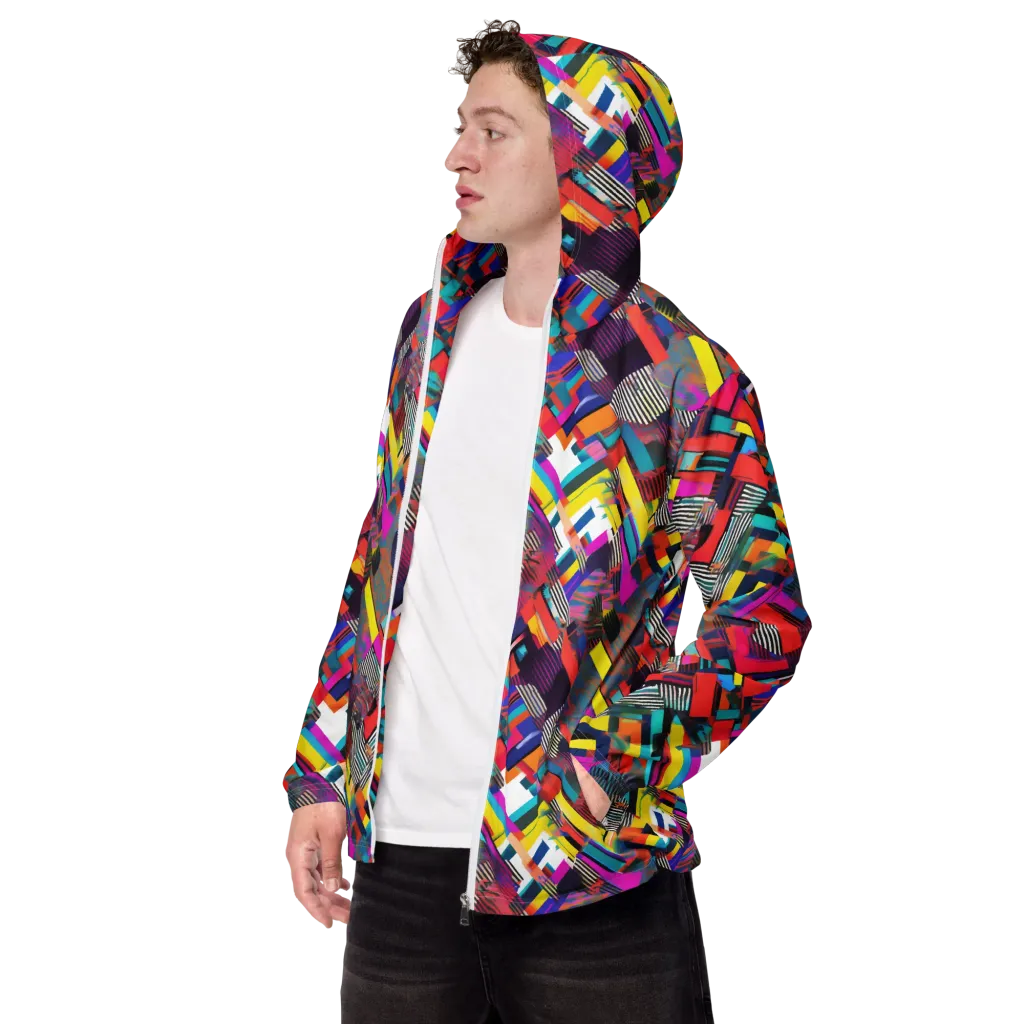 Chromatic Collision on Men's Windbreaker — Left Front