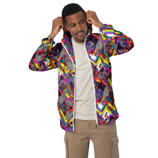 Chromatic Collision on a Men's Windbreaker