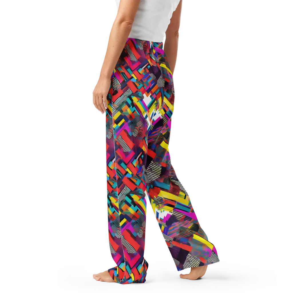 Chromatic Collision on Women's Pajama Pants — Left