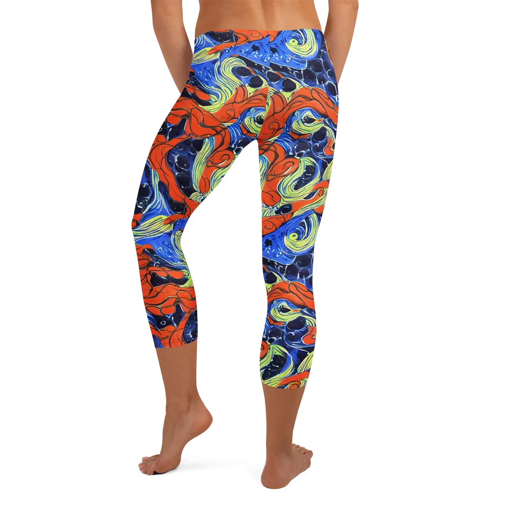 Lava Whirlpool on Capri Leggings — Back
