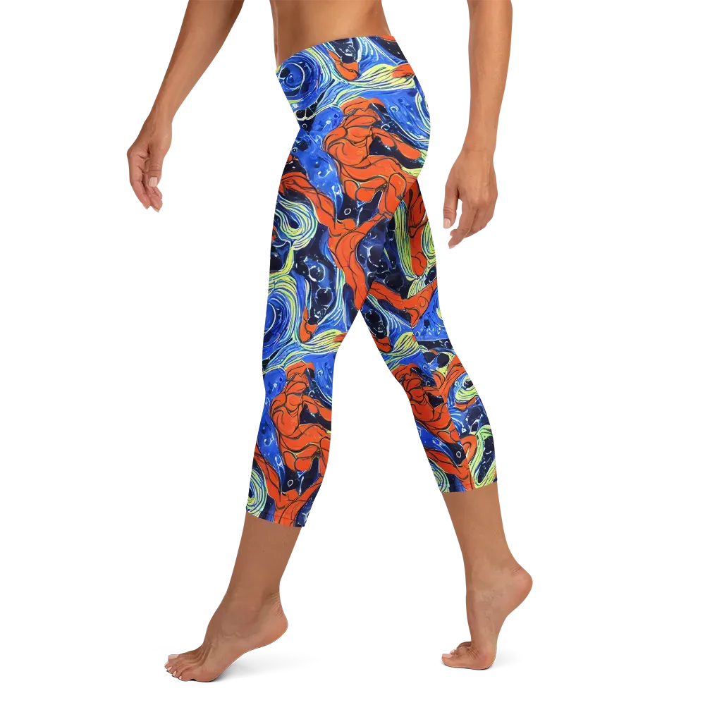 Lava Whirlpool on Capri Leggings — Left