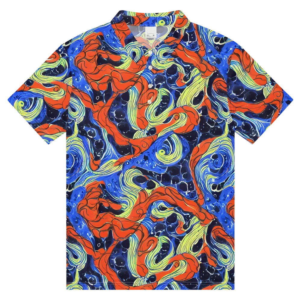 Lava Whirlpool on Men's Slim Fit Polo Shirt — Front