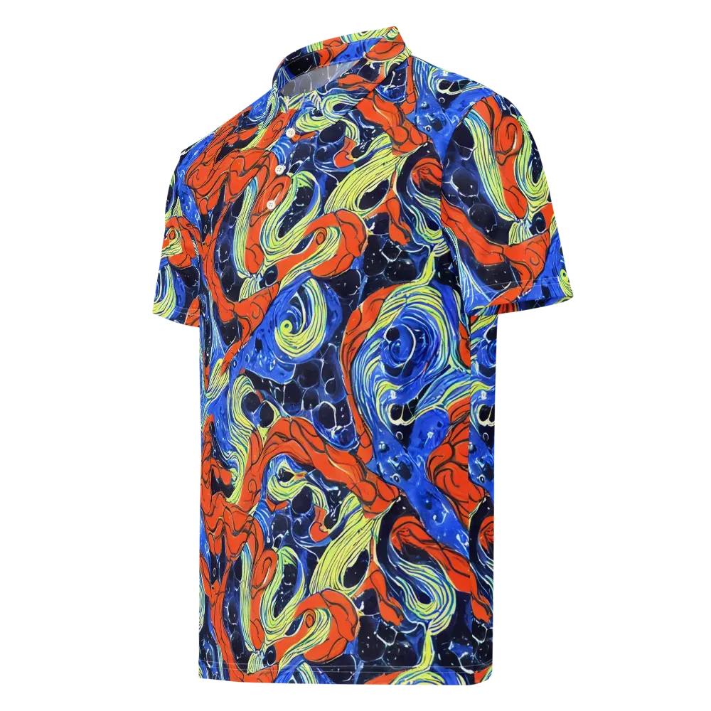 Lava Whirlpool on Men's Slim Fit Polo Shirt — Left Front