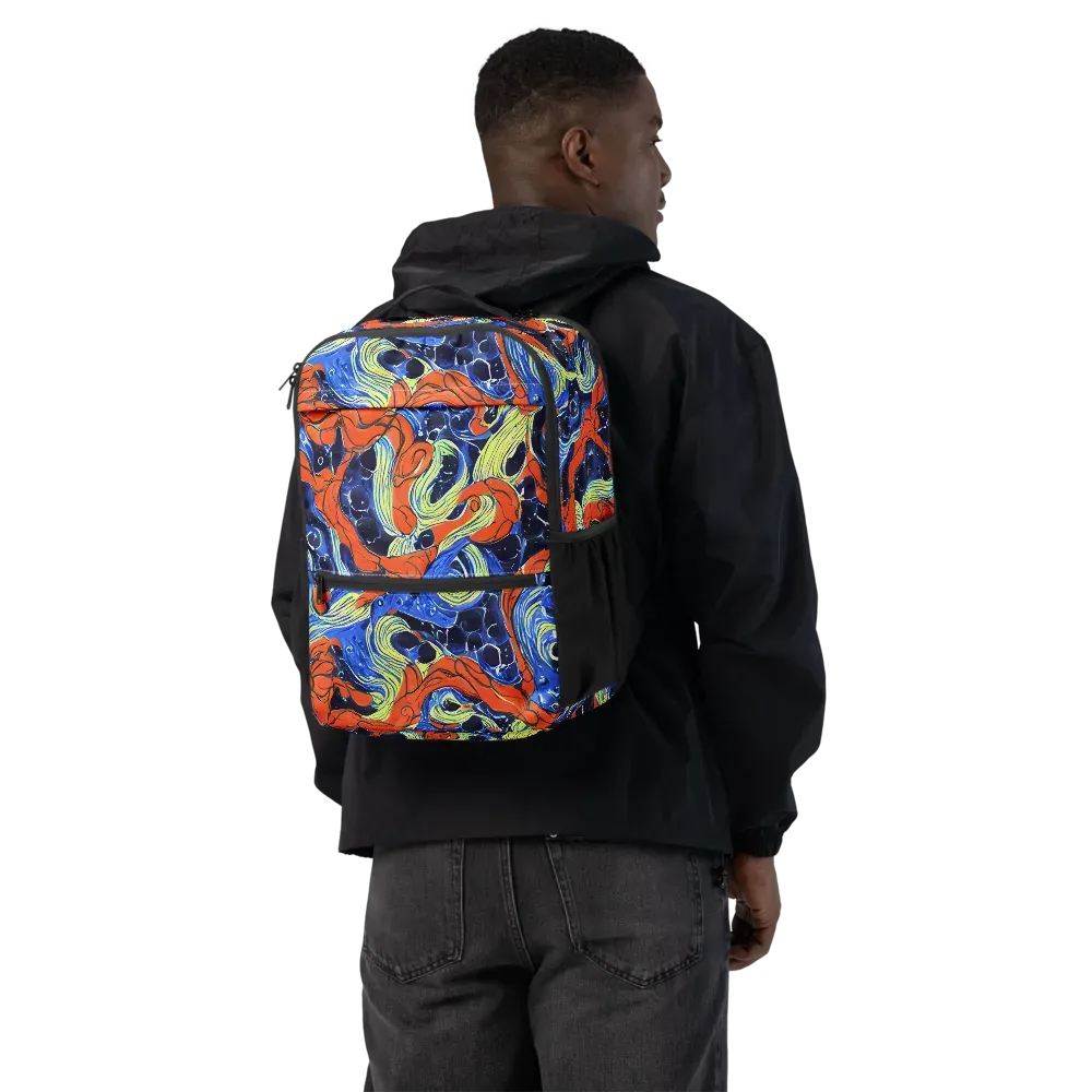 Lava Whirlpool on Utility Backpack — Back