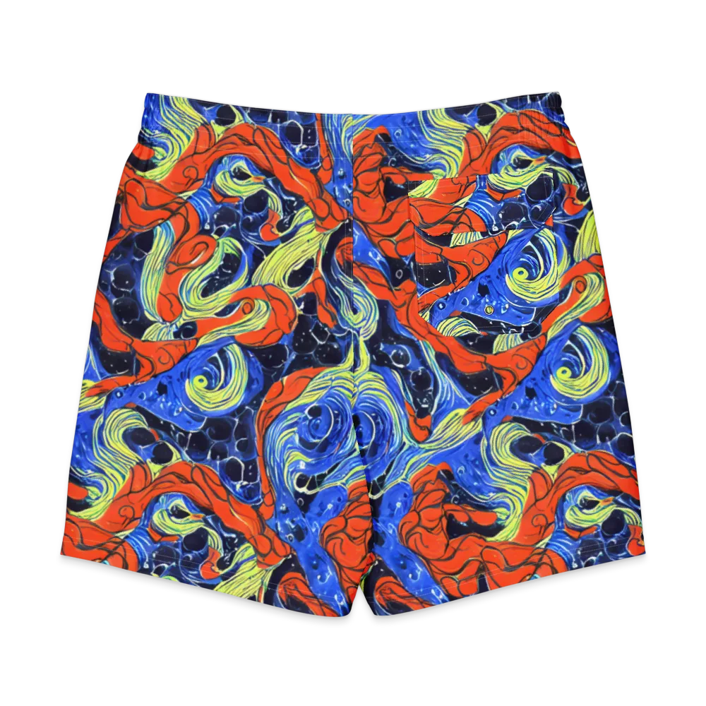 Lava Whirlpool on Men's Board Shorts — Back
