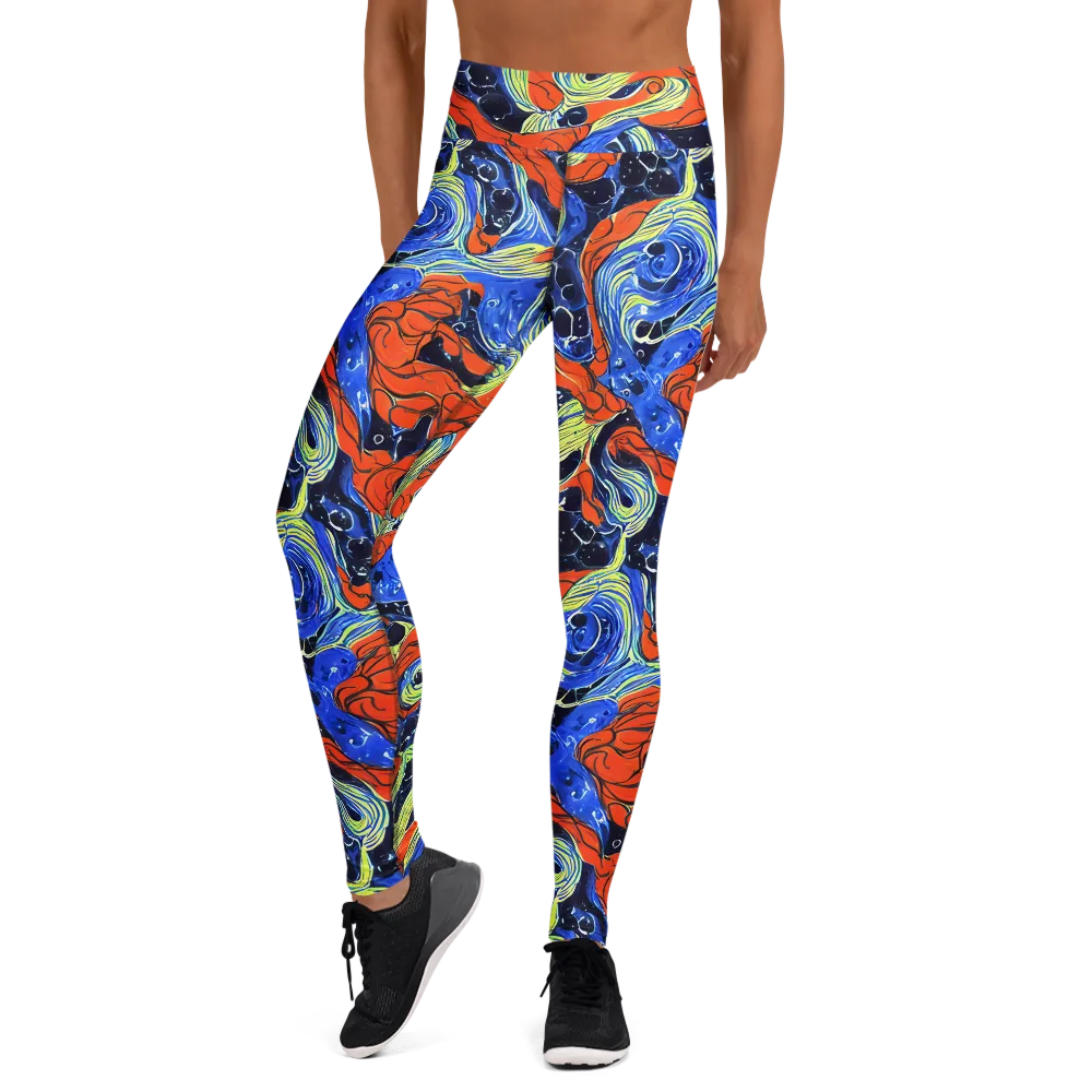 Lava Whirlpool on Yoga Leggings — Front