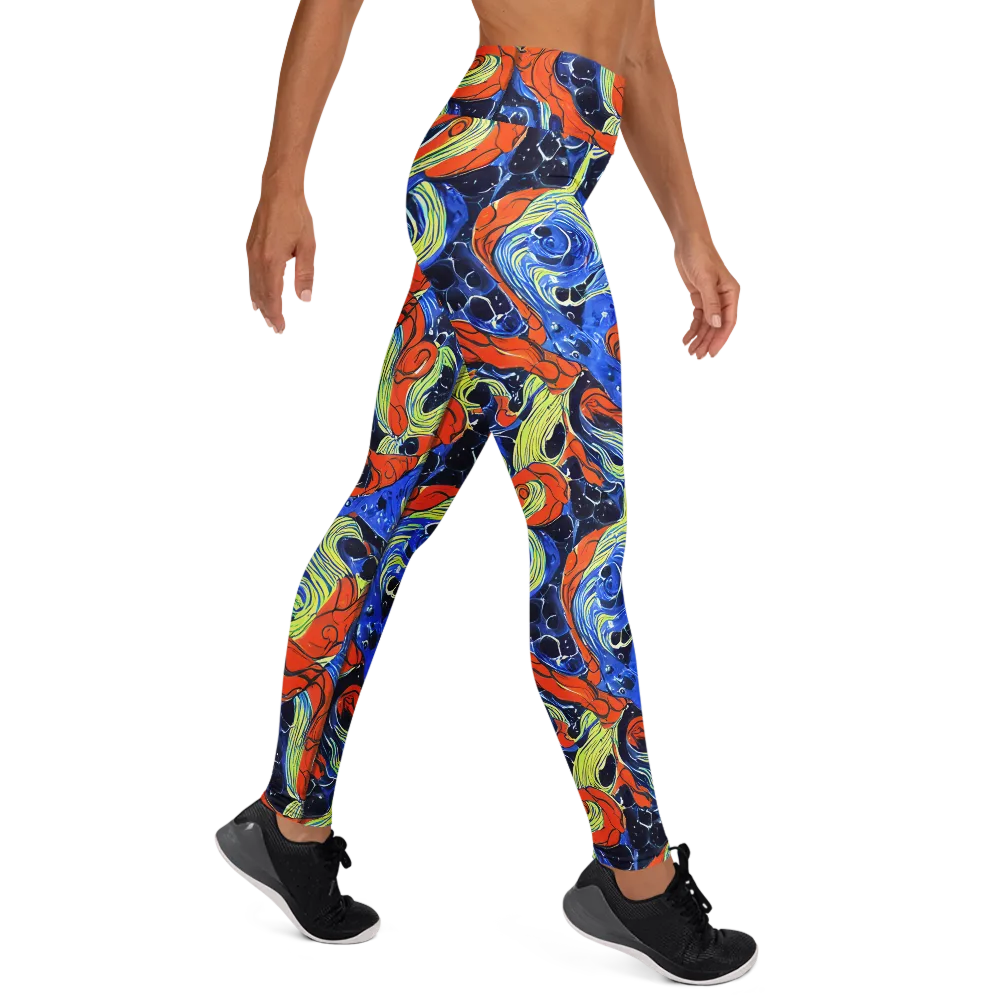 Lava Whirlpool on Yoga Leggings — Right