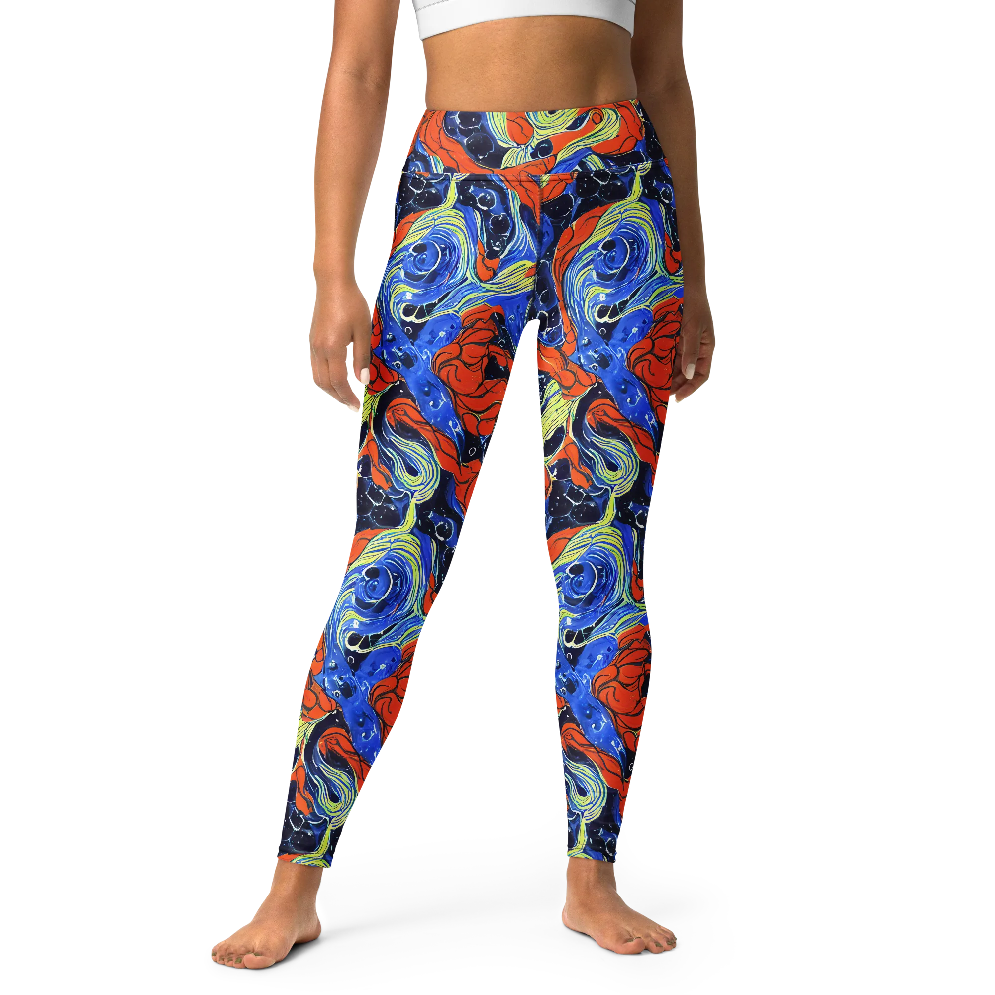 Lava Whirlpool on Yoga Leggings — Front