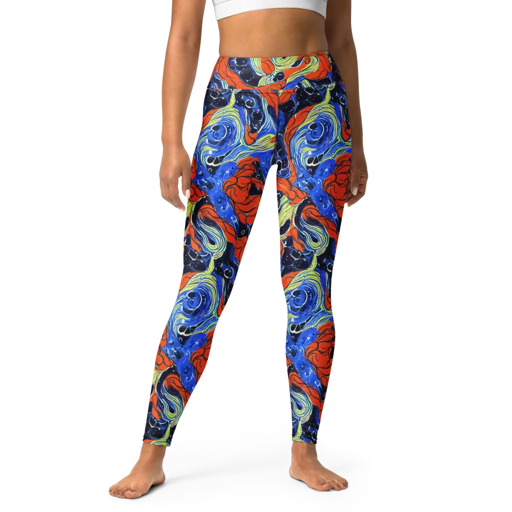 Lava Whirlpool on Yoga Leggings — Front