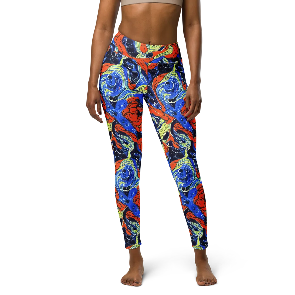 Lava Whirlpool on Yoga Leggings — Front