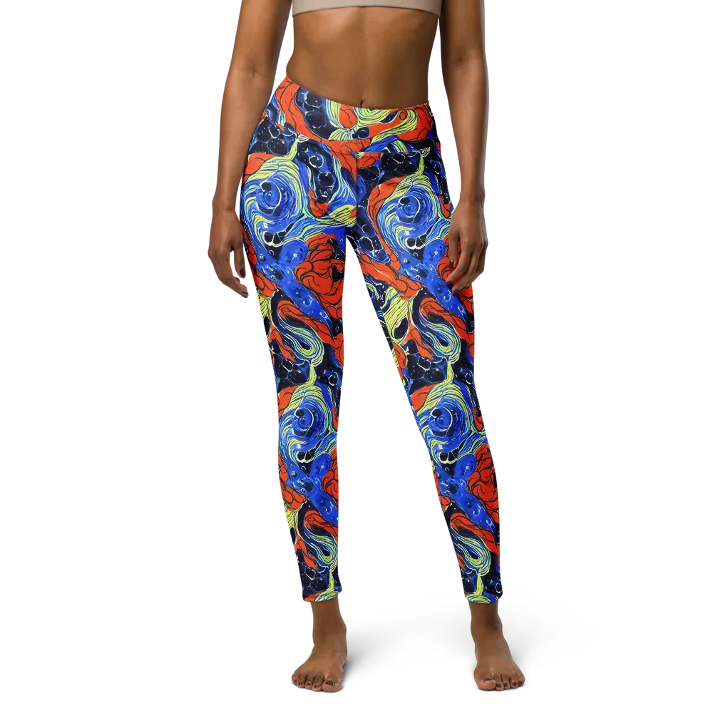 Lava Whirlpool on Yoga Leggings — Front