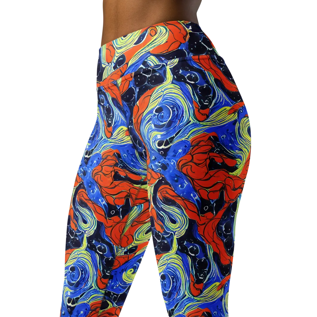 Lava Whirlpool on Yoga Leggings — Left Front