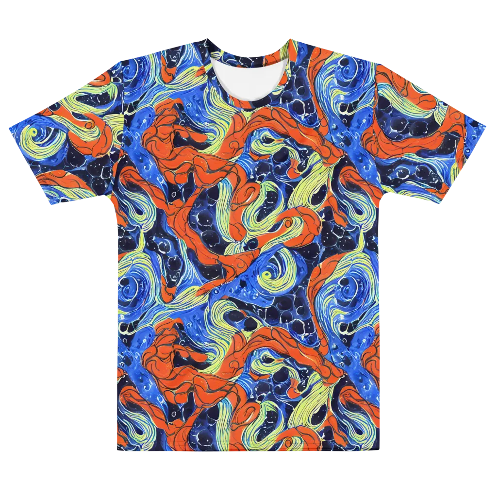 Lava Whirlpool on Men's Cotton Crew Neck T-Shirt — Front