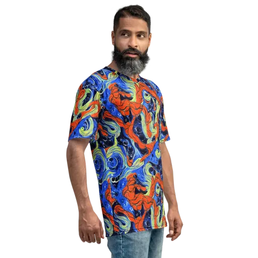 Lava Whirlpool on a Men's Crew Neck T-Shirt
