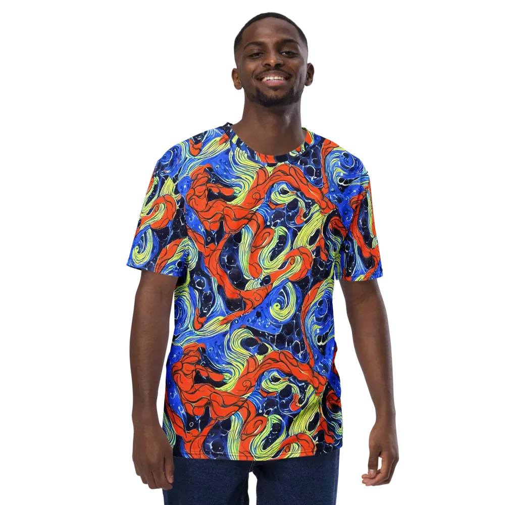 Lava Whirlpool on Men's Crew Neck T-Shirt — Front