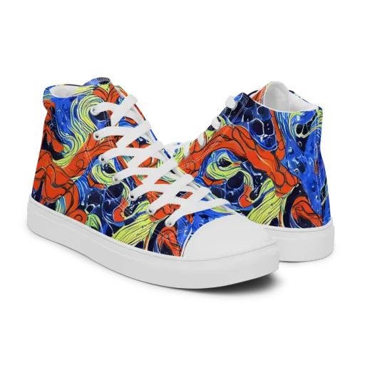 Lava Whirlpool on a Men's High Top Canvas Shoes