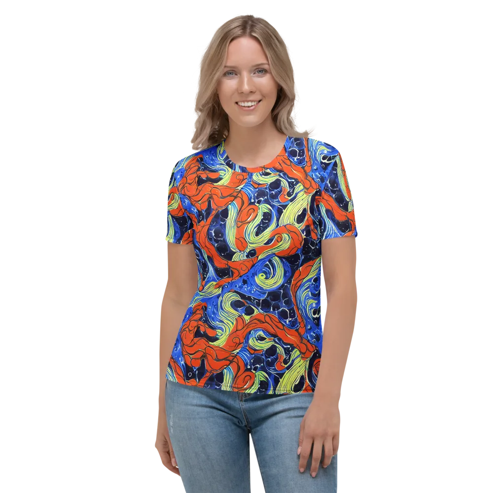 Lava Whirlpool on Women's Crew Neck T-Shirt — Front