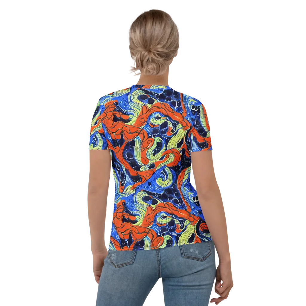 Lava Whirlpool on Women's Crew Neck T-Shirt — Back
