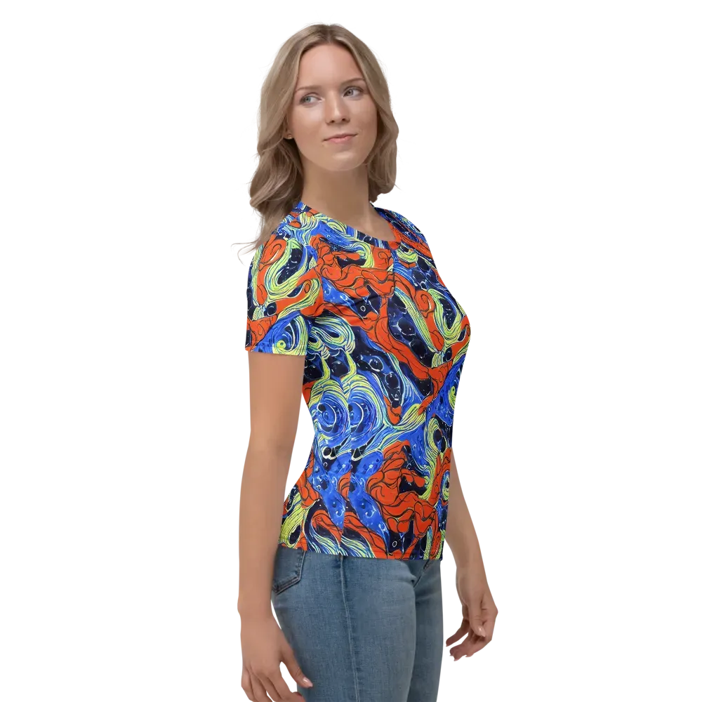 Lava Whirlpool on Women's Crew Neck T-Shirt — Right