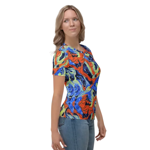 Lava Whirlpool on a Women's Crew Neck T-Shirt