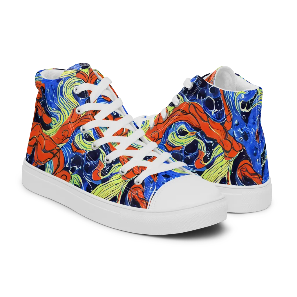 Lava Whirlpool on Women's High Top Canvas Shoes — Right