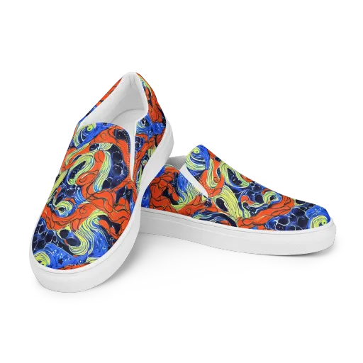 Lava Whirlpool on a Men's Slip-On Canvas Shoes
