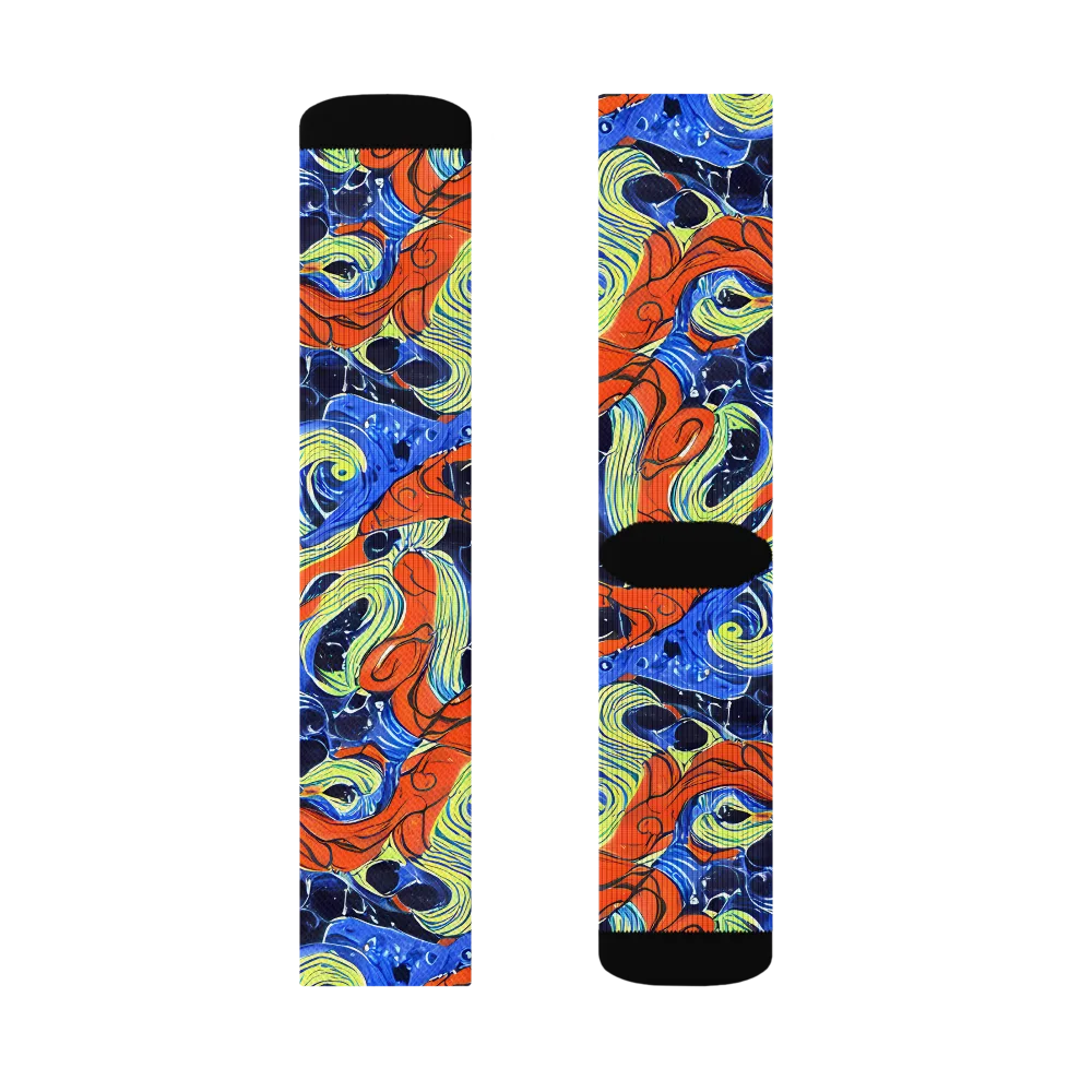 Lava Whirlpool on Socks — Left Sock