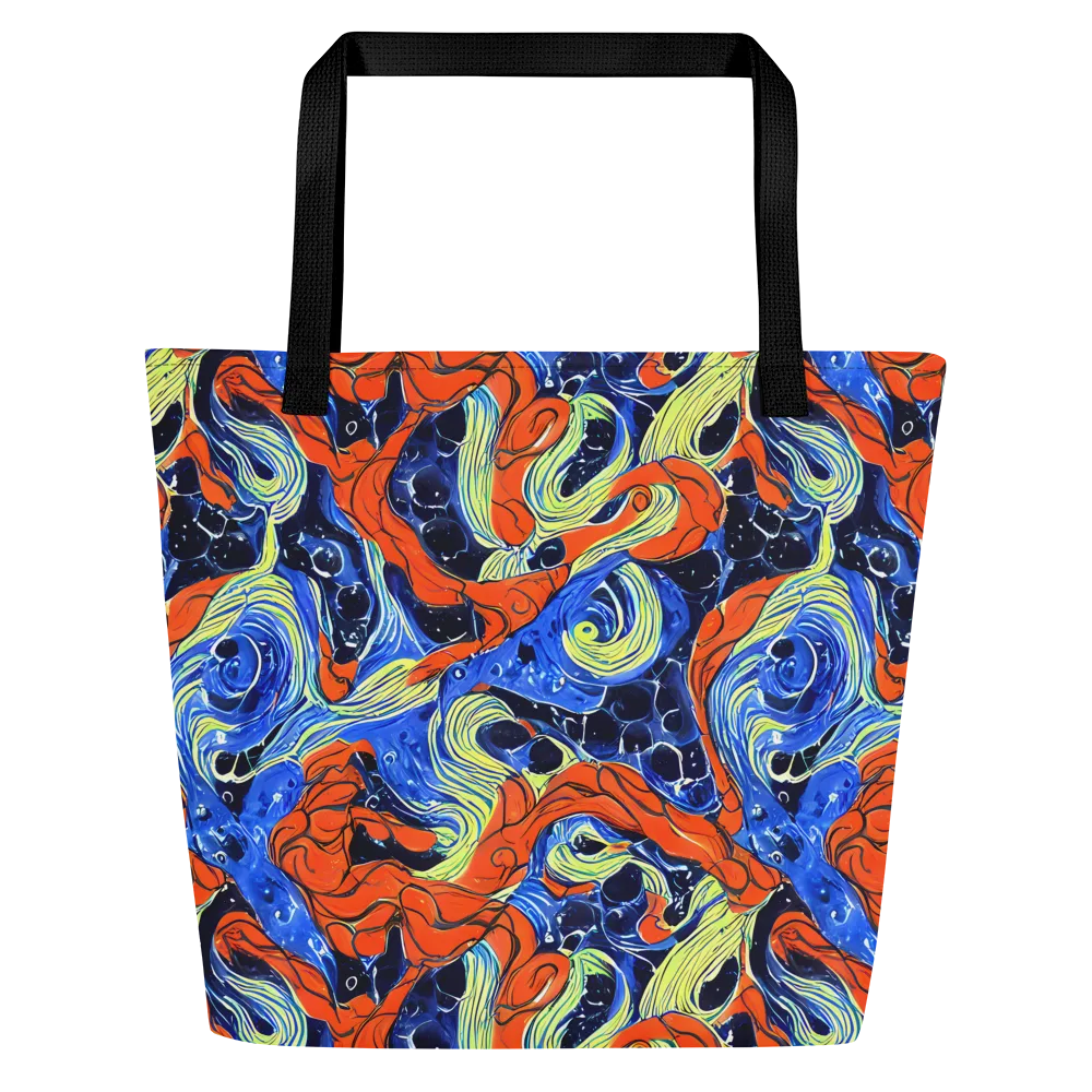 Lava Whirlpool on Large Tote Bag W/ Pocket — Front