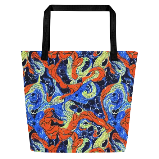 Lava Whirlpool on a Large Tote Bag W/ Pocket