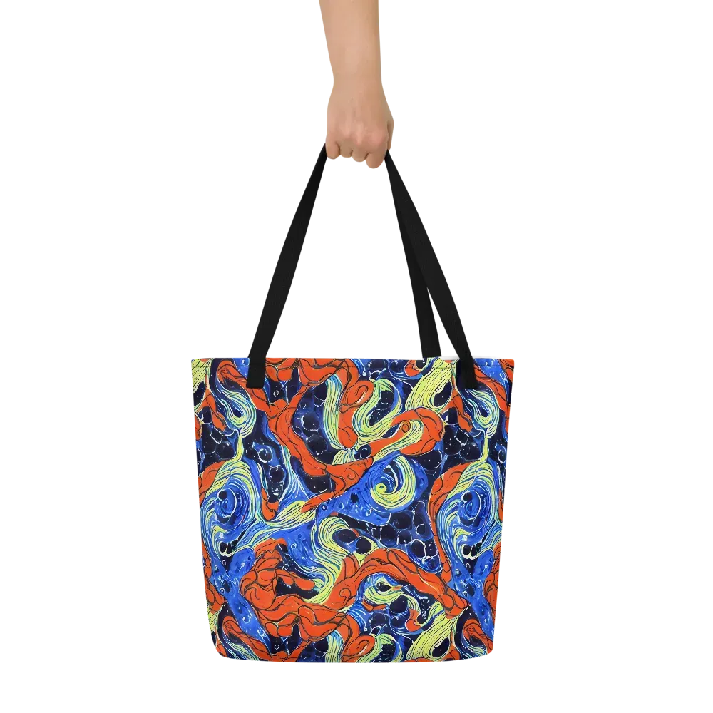 Lava Whirlpool on Large Tote Bag W/ Pocket — Front