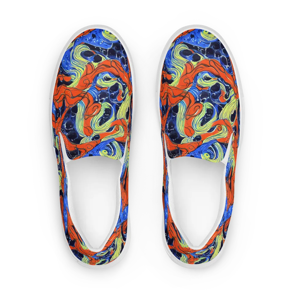 Lava Whirlpool on Women's Slip-On Canvas Shoes — Front