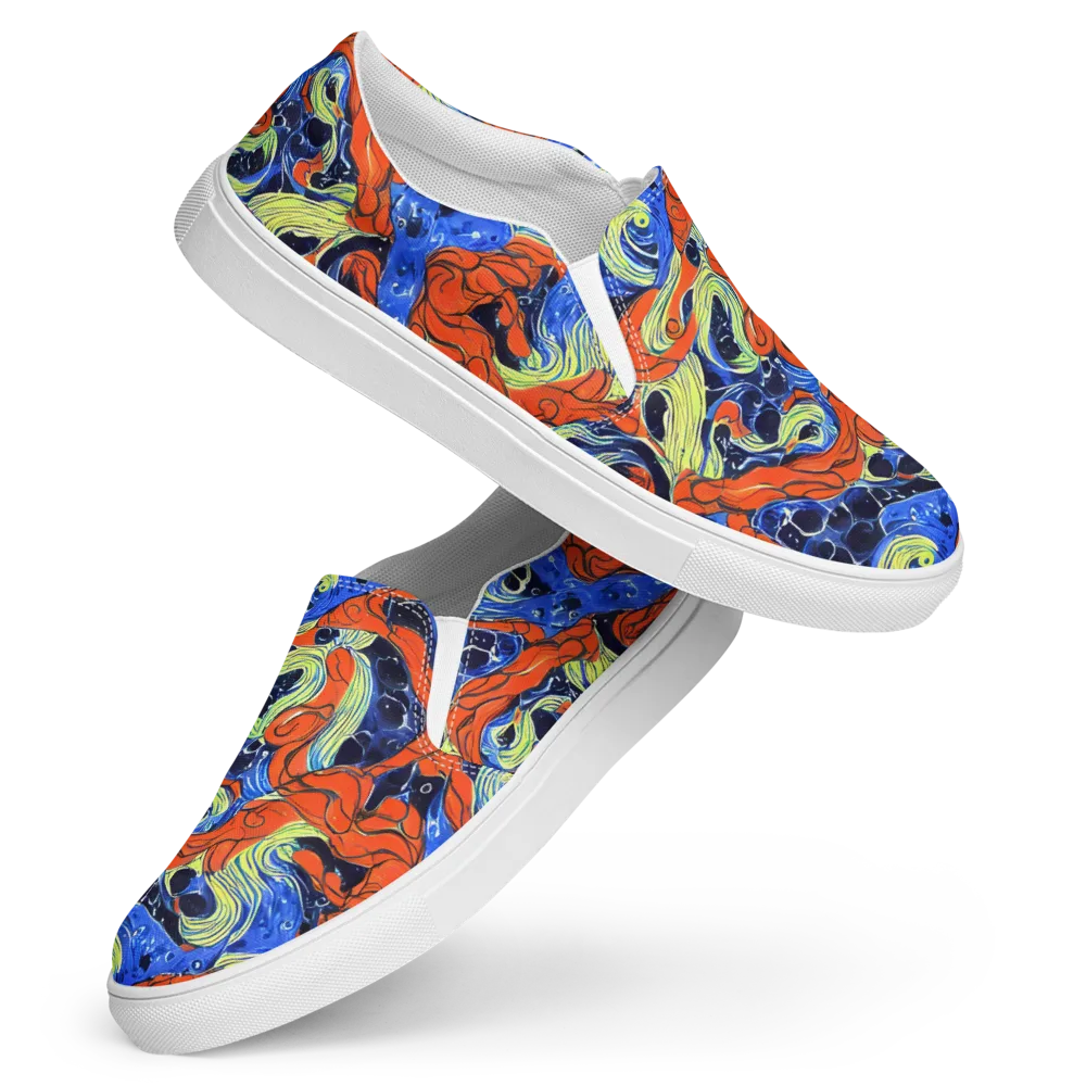 Lava Whirlpool on Women's Slip-On Canvas Shoes — Front