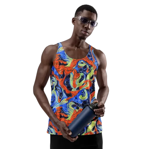 Lava Whirlpool on a Men's Tank Top