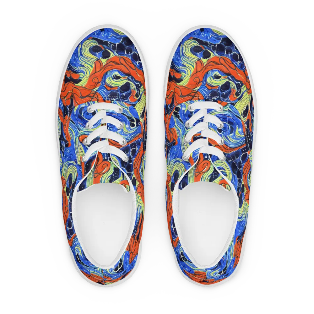 Lava Whirlpool on Men's Lace-Up Canvas Shoes — Front
