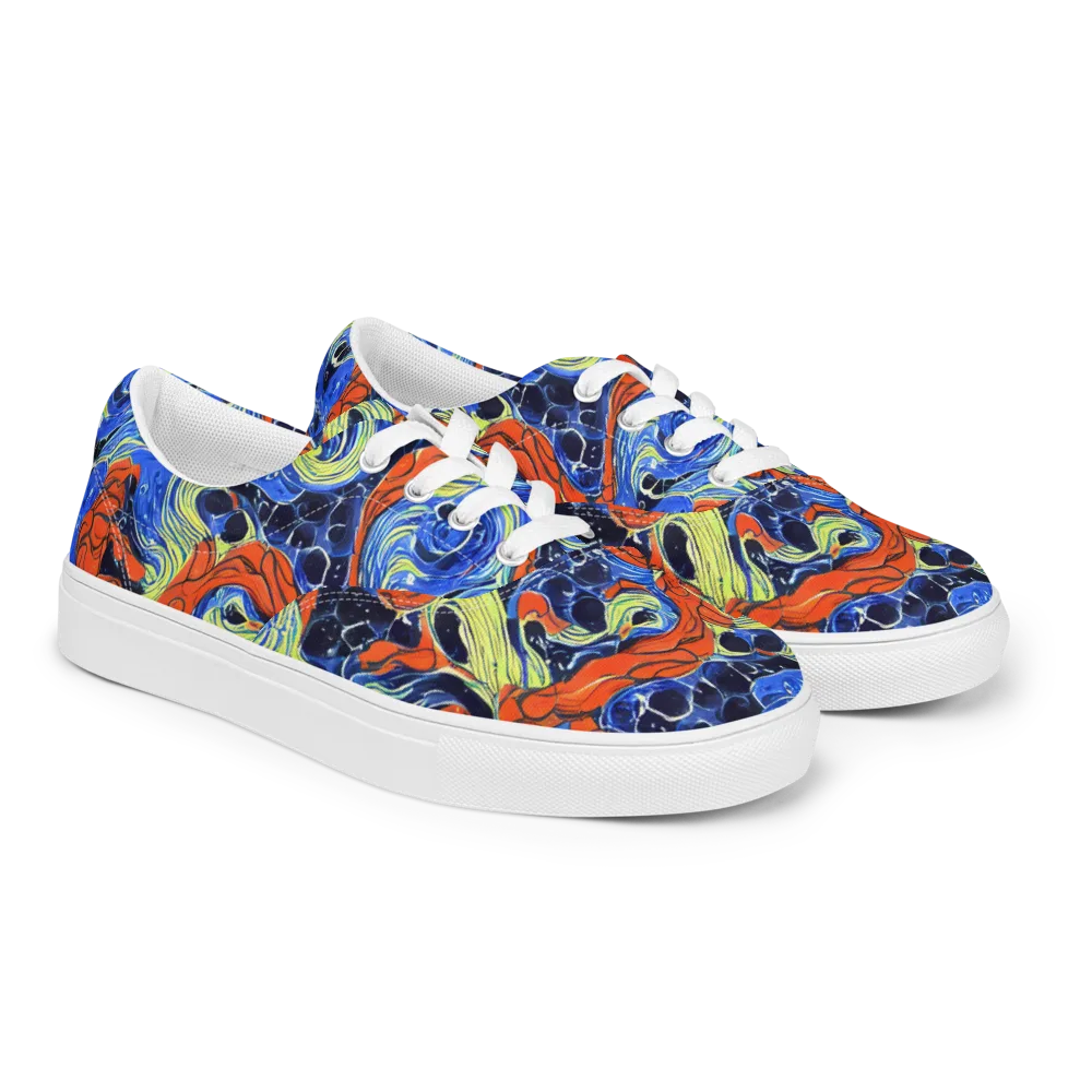 Lava Whirlpool on Men's Lace-Up Canvas Shoes — Right Front