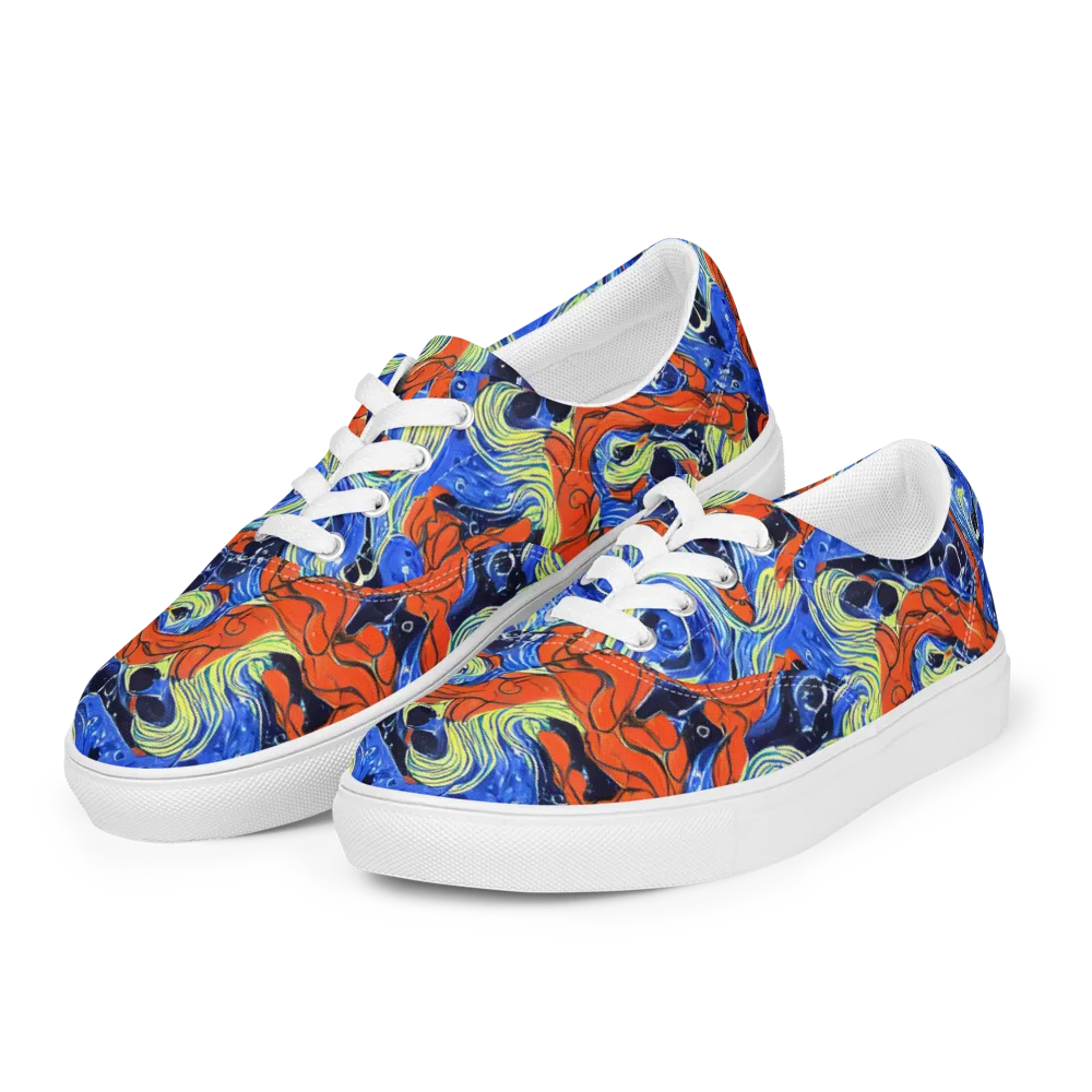 Lava Whirlpool on Men's Lace-Up Canvas Shoes — Left Front