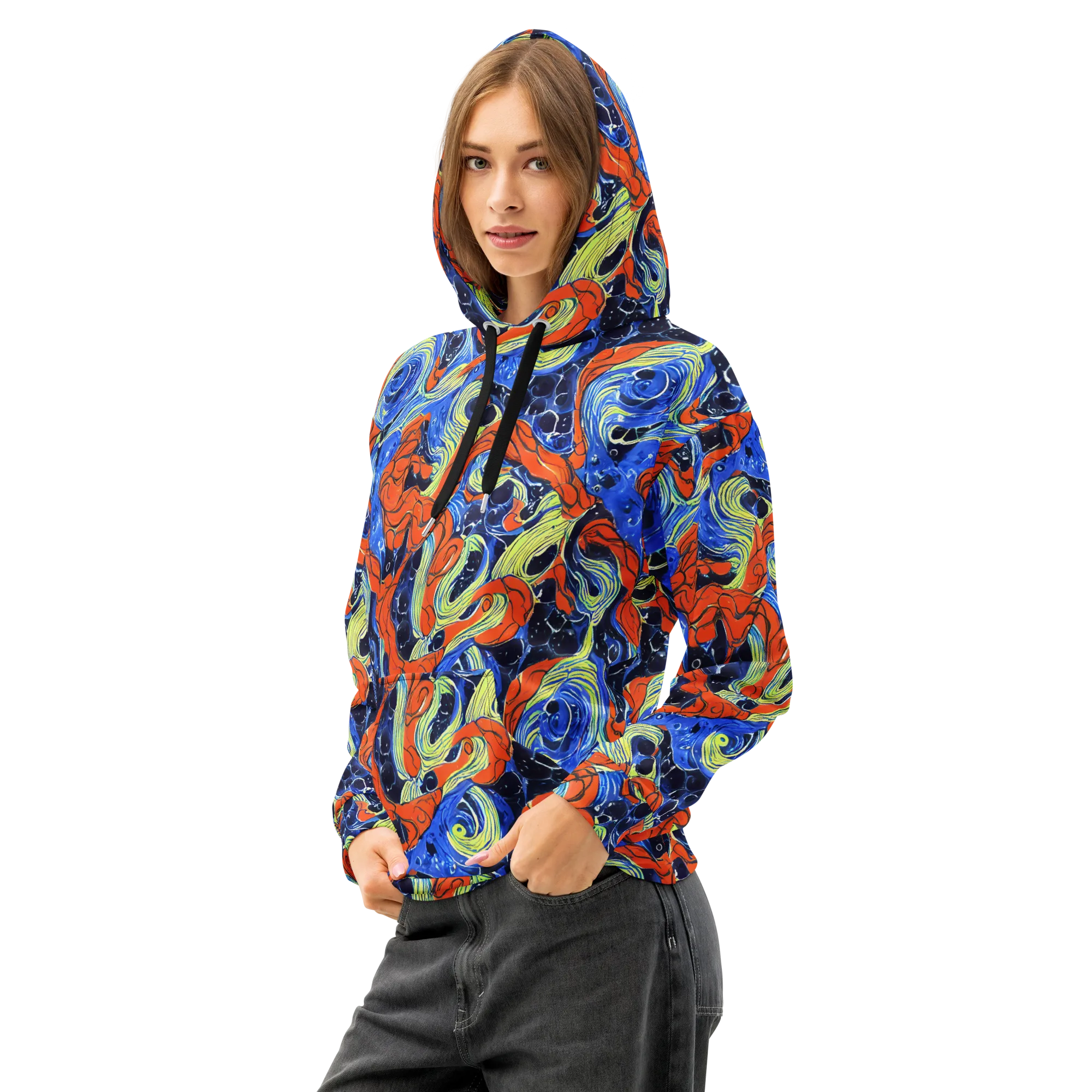 Lava Whirlpool on Cotton Hoodie — Left Front