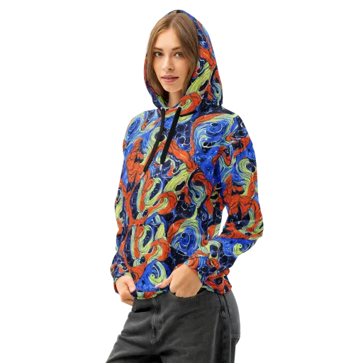 Lava Whirlpool on a Cotton Hoodie