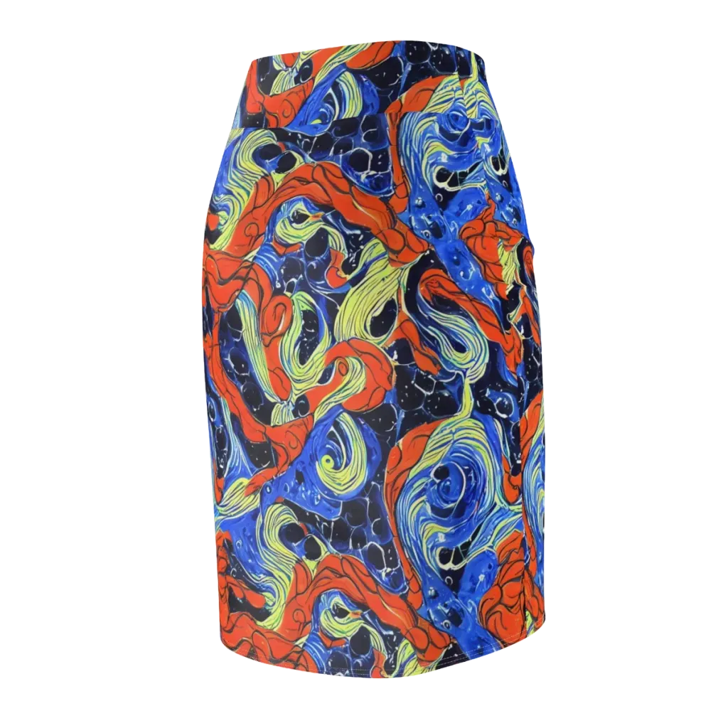 Lava Whirlpool on Pencil Skirt — Back Side