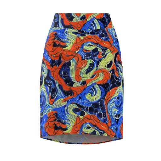 Lava Whirlpool on a Pencil Skirt