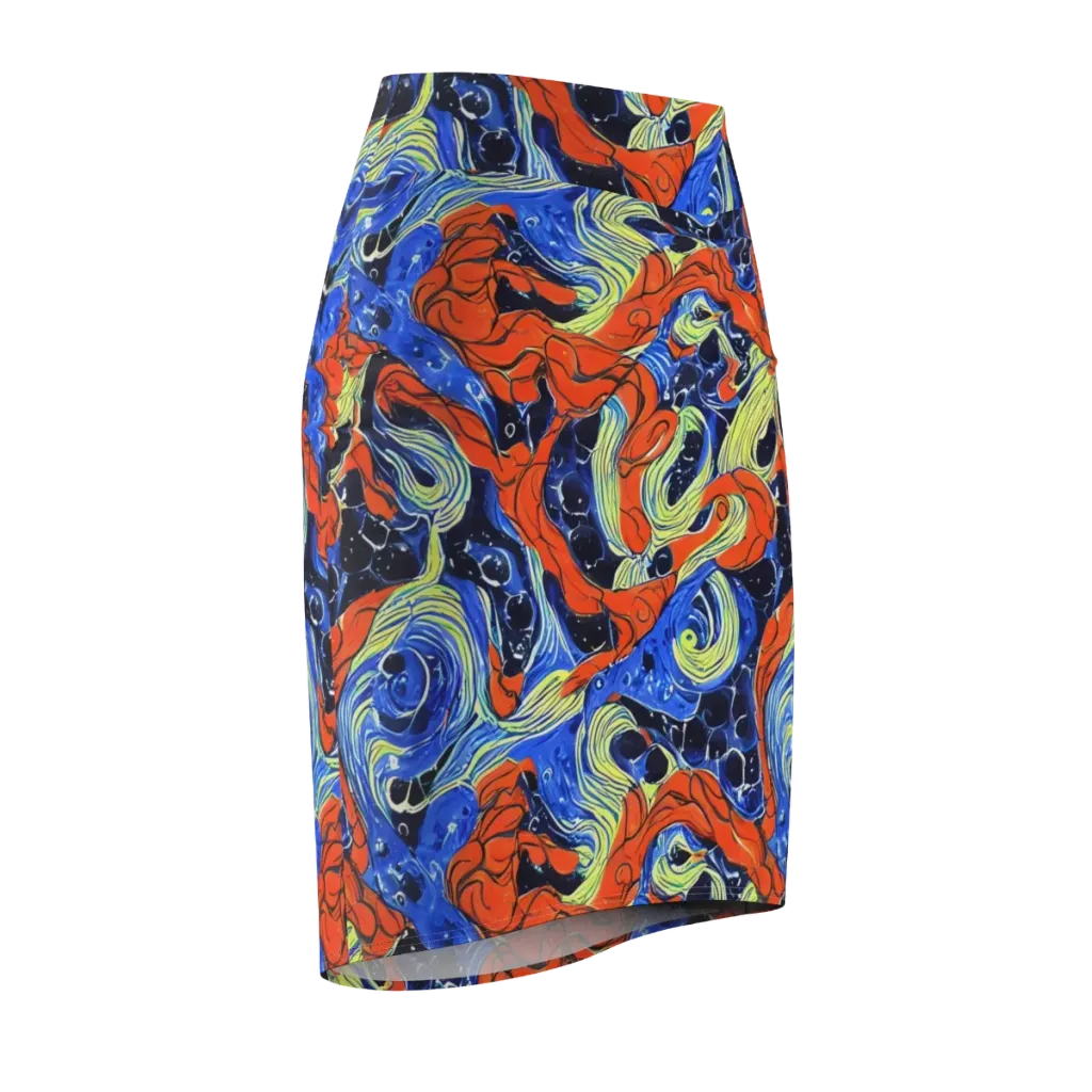 Lava Whirlpool on Pencil Skirt — Front Side