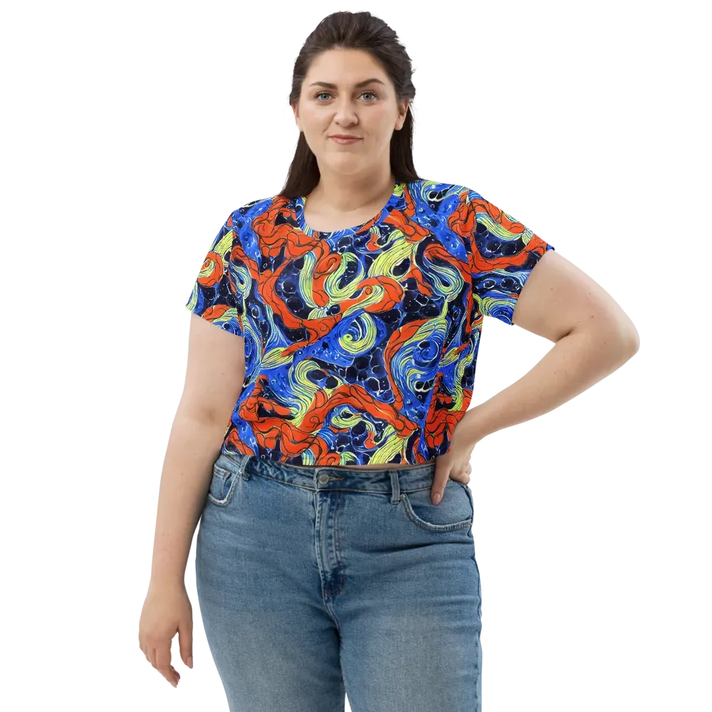 Lava Whirlpool on Crop Tee — Front